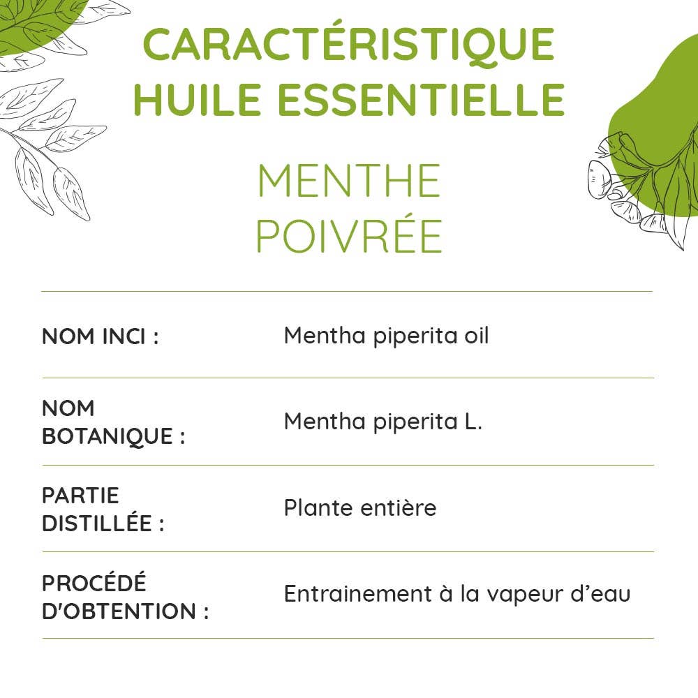 Huile Essentielle de Menthe Poivrée Bio 10ml — huile essentielle bio aromathérapie Boutique Achaiah