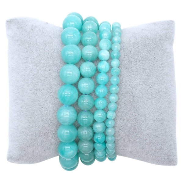 Bracelet Amazonite AA perles  pierre naturelle Boutique Achaiah