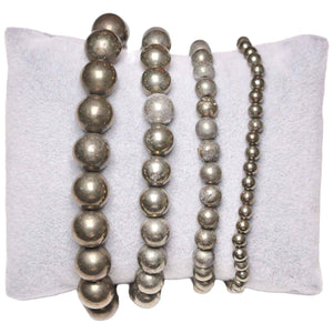 Bracelet Pyrite A+ perles  pierre naturelle Boutique Achaiah