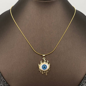 Collier pendentif œil maléfique multi styles en acier inoxydable plaqué or 18K