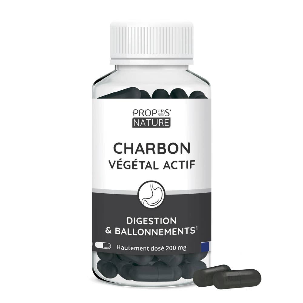 Complément alimentaire Charbon Végétal actif - 100% végétal - 200mg - 120 naturel bio Boutique Achaiah