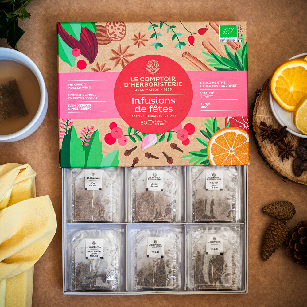 COFFRET 6 INFUSIONS DE FÊTES 30 INFUSETTES BIO