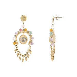 Boucles d'oreilles pendantes avec œil protecteur