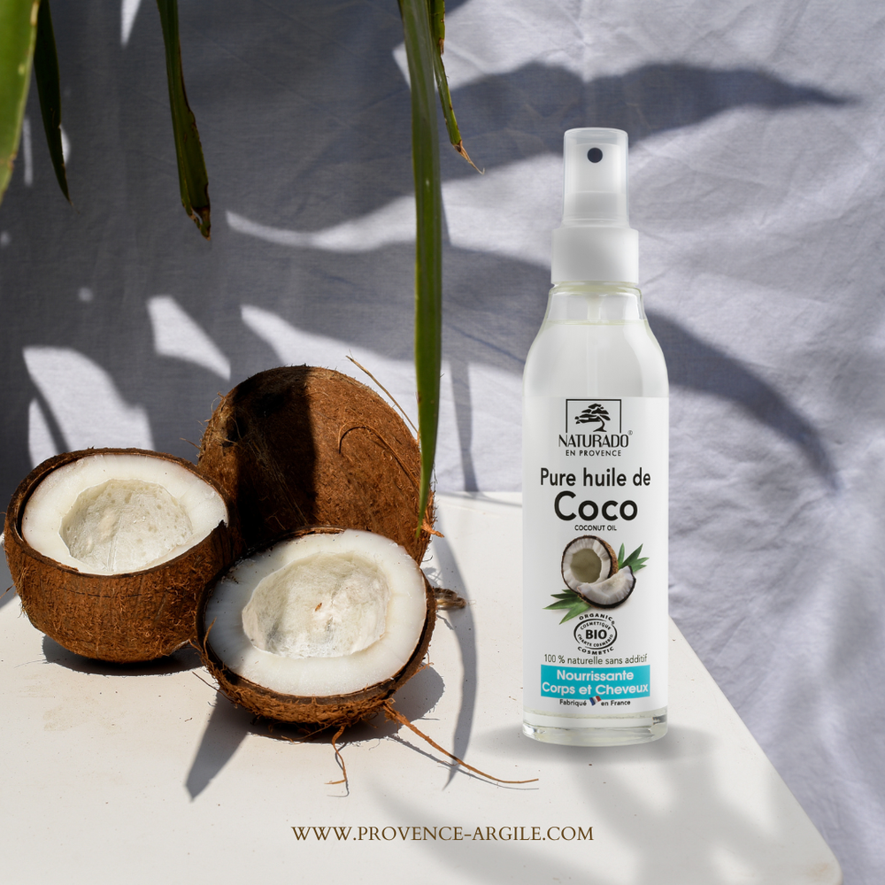 Huile essentielle Huile De Coco Pure Corps Et Cheveux Bio Ecocert 150 Ml bio flacon compte-goutte  150 ml Boutique Achaiah