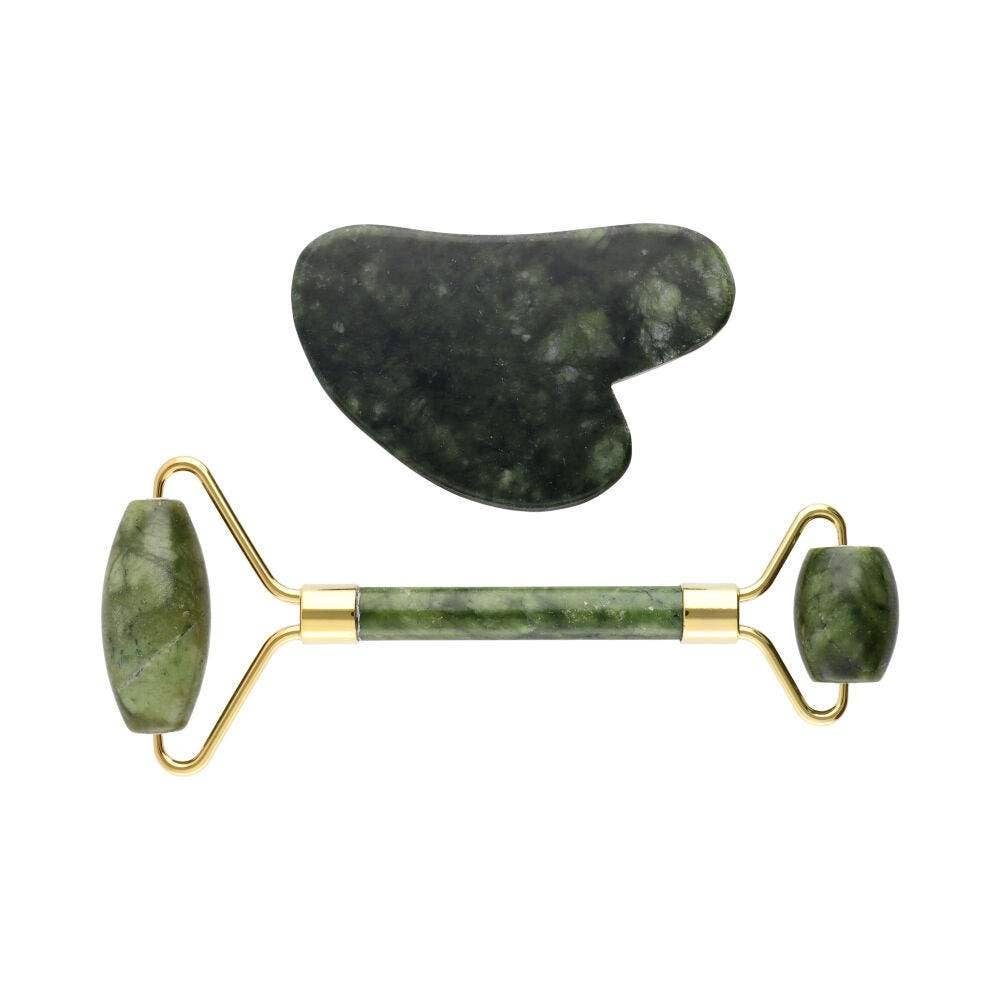 Pack masseur Gua Sha - Rouleau de Jade bien-être spiritualité Boutique Achaiah