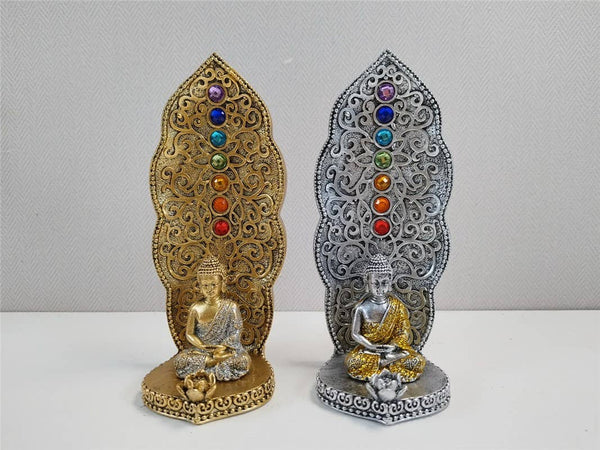 Bouddha en résine P. Incenso 7, 5x7x17cm (2 pièces)