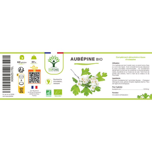 Aubépine bio - Complément alimentaire - en gélules