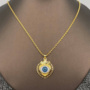 Collier pendentif œil maléfique multi styles en acier inoxydable plaqué or 18K
