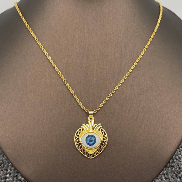 Collier pendentif œil maléfique multi styles en acier inoxydable plaqué or 18K