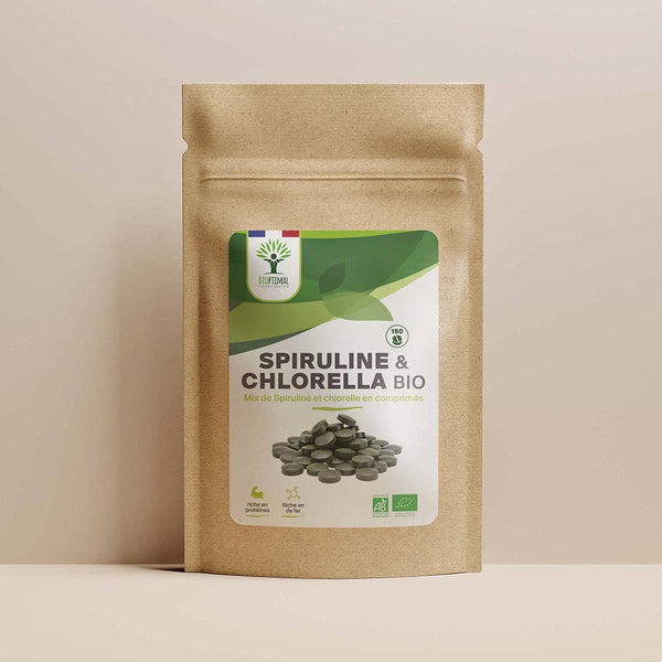 Spiruline et Chlorella bio comprimés
