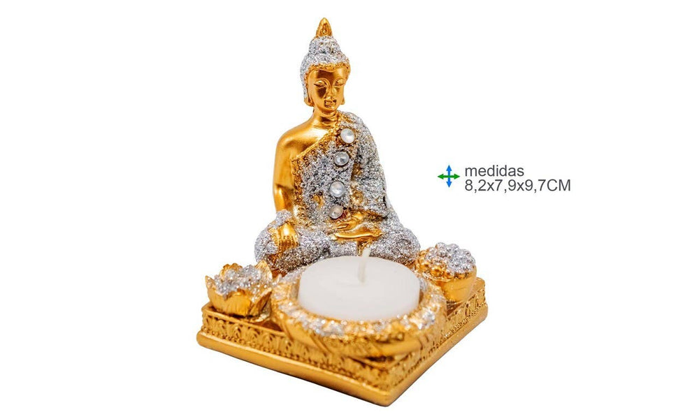 Bougeoir Bouddha en résine