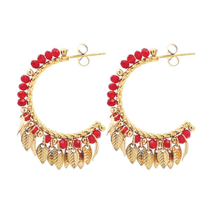 Boucles d’oreilles cristal feuilles