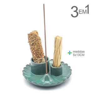 Brûleur Céramique 3en1 Vert bien-être spiritualité Boutique Achaiah