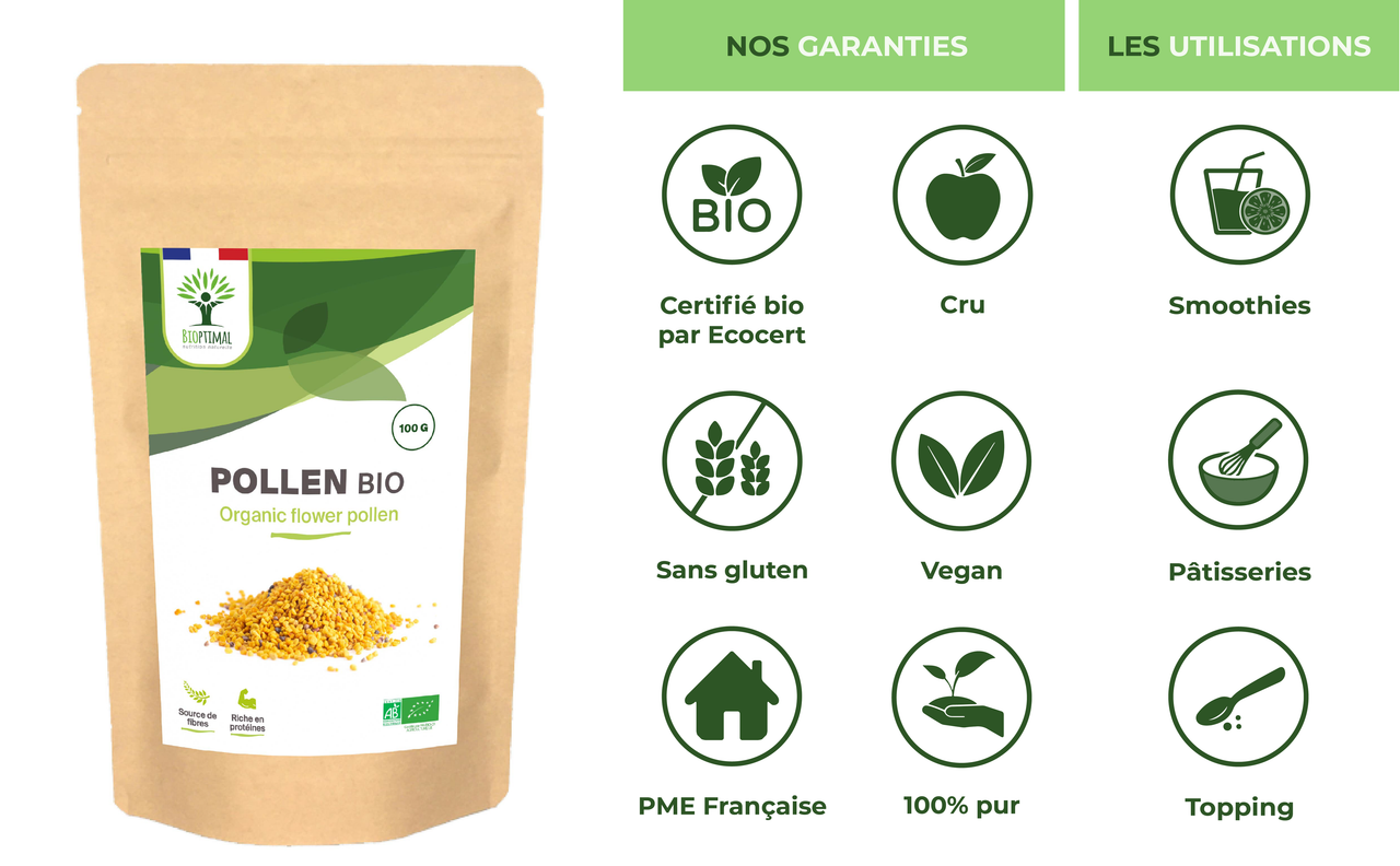 Pollen Bio - Conditionné en France - Certifié Ecocert — bien-être spiritualité Boutique Achaiah