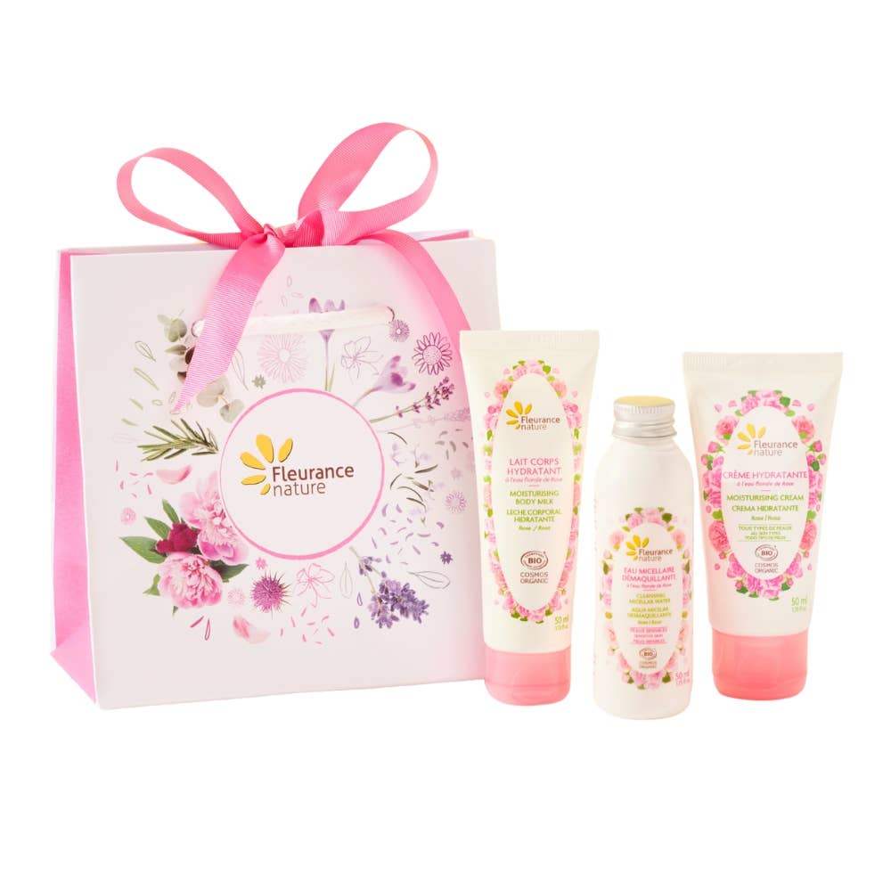 Sac trio hydratation rose bien-être spiritualité Boutique Achaiah