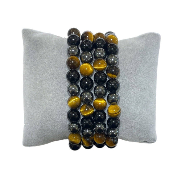 Bracelet Triple Protection AA+ perles  pierre naturelle Boutique Achaiah