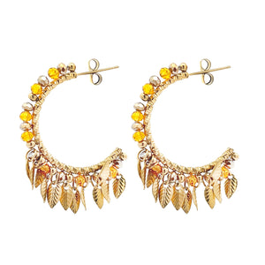 Boucles d’oreilles cristal feuilles