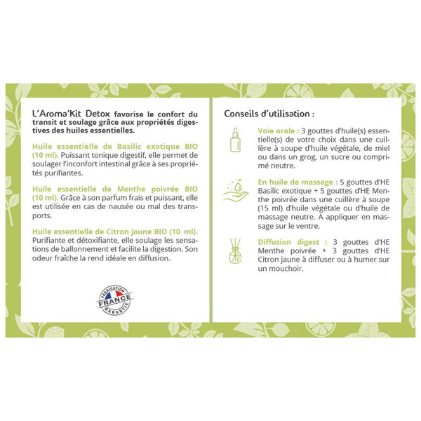 Aroma'kit Detox - 3 Huiles Essentielles Bio- 3x10ml
