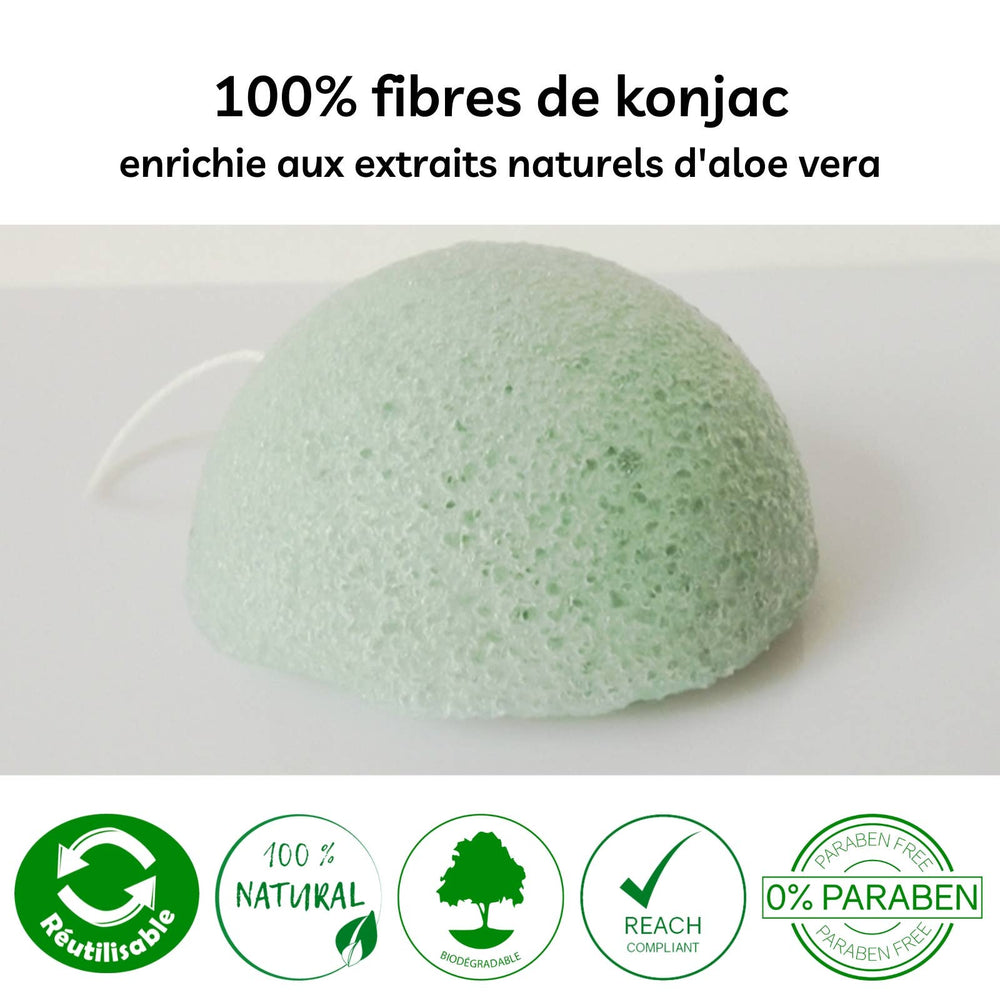 Eponge Konjac 100% Naturelle Visage - En Boite