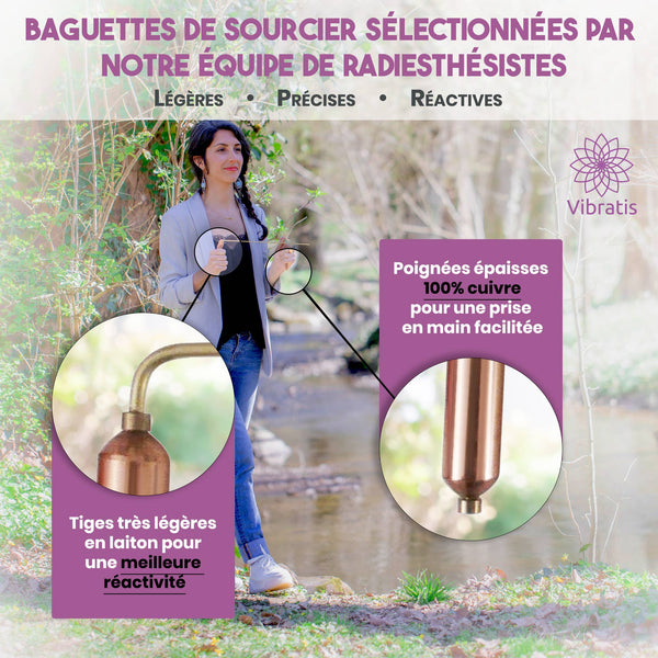 Baguettes de Sourcier + Pendule égyptien argenté