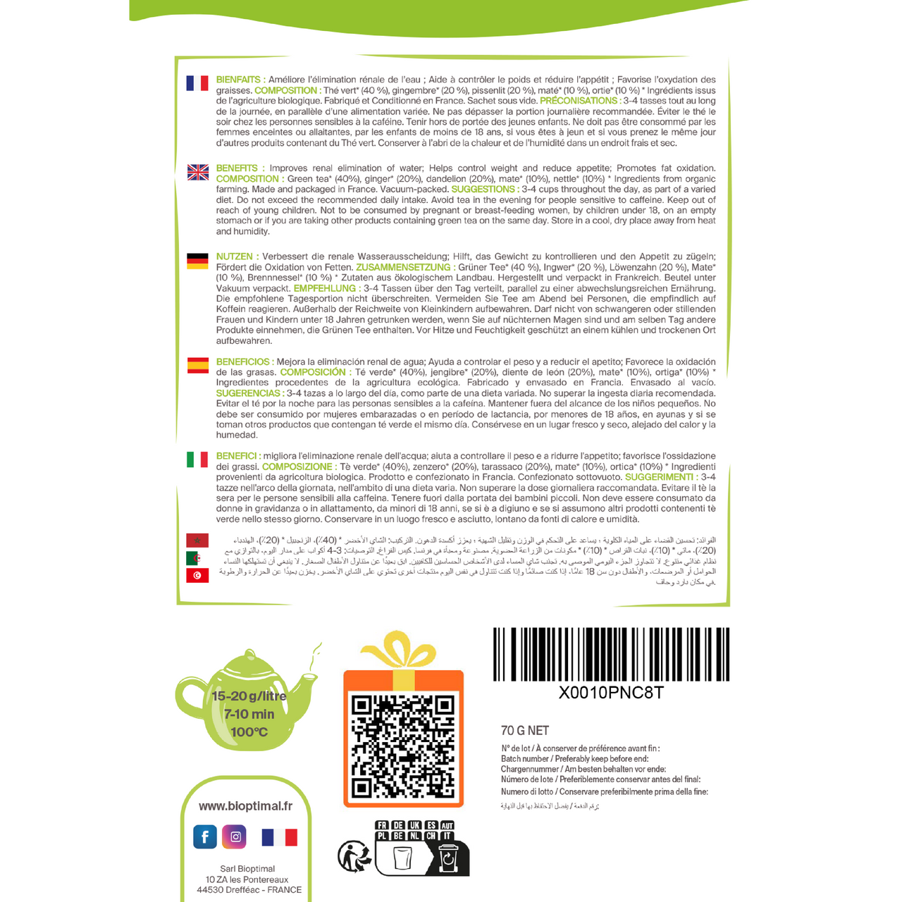 Thé Minceur & Détox Bio - Fabriqué en France - Vegan – ACHAIAH (visuel 9)
