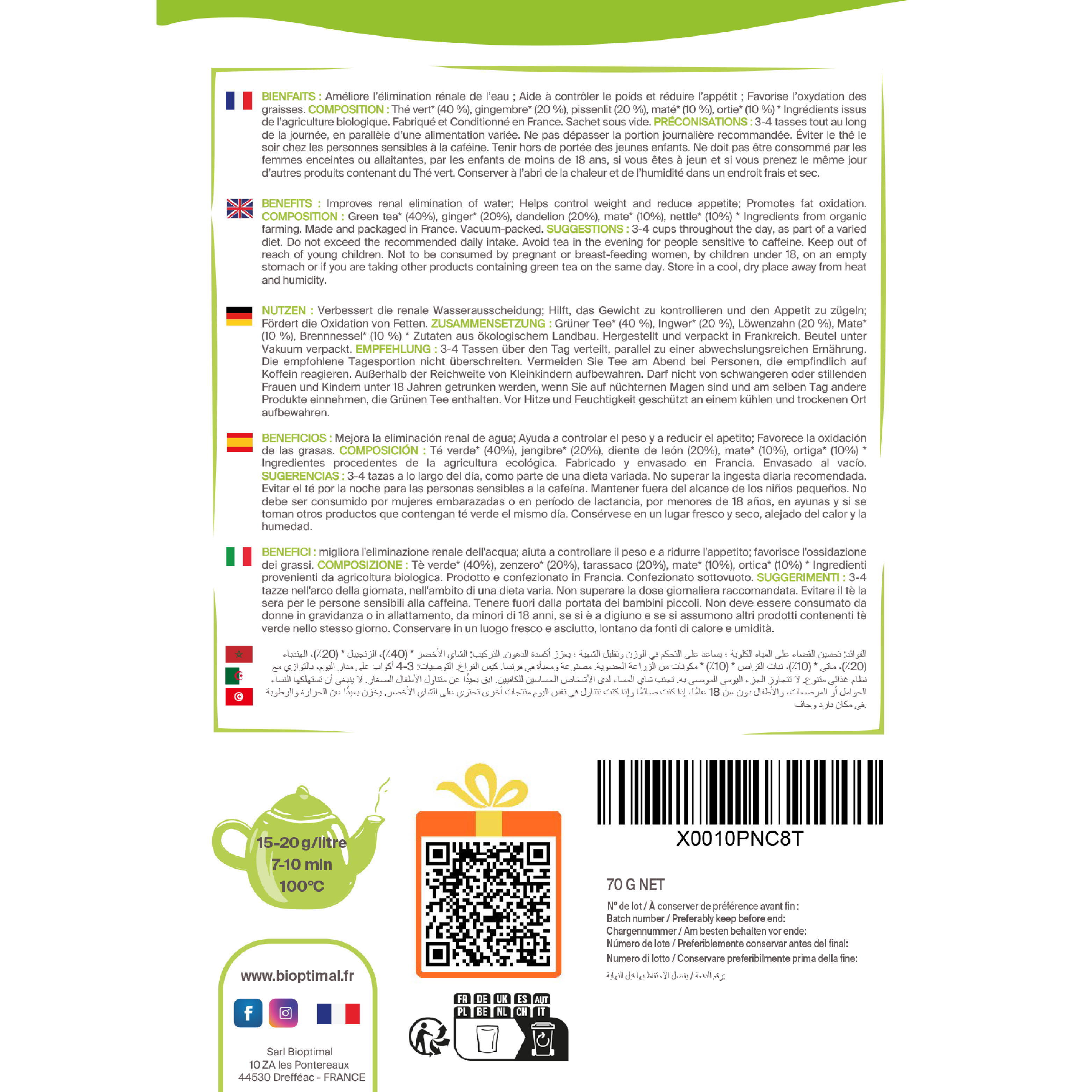 Thé Minceur & Détox Bio - Fabriqué en France - Vegan – ACHAIAH (visuel 9)