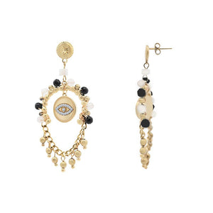 Boucles d'oreilles pendantes avec œil protecteur