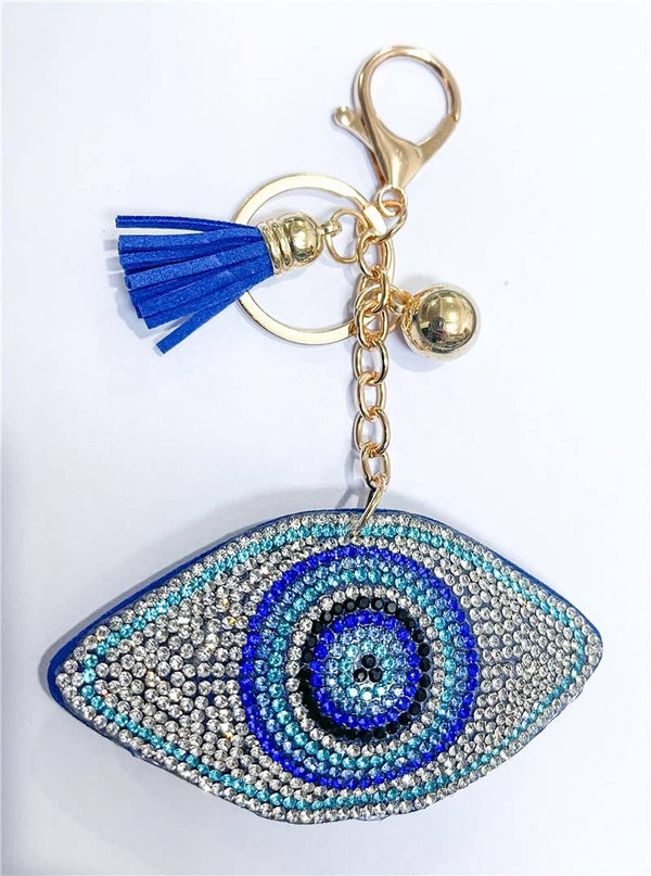 Porte-clés Œil Turc 9 x 4,5 cm décoration spirituelle résine Boutique Achaiah