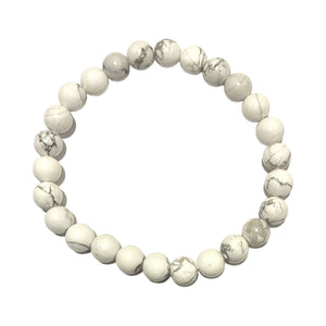 Bracelet Howlite perles  pierre naturelle Boutique Achaiah
