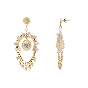 Boucles d'oreilles pendantes avec œil protecteur