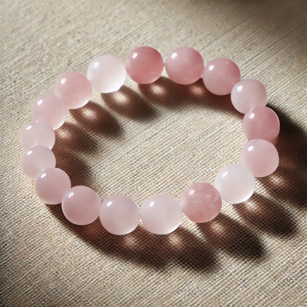 Bracelet en Quartz Rose pierre naturelle perles rondes 6 mm - Provence