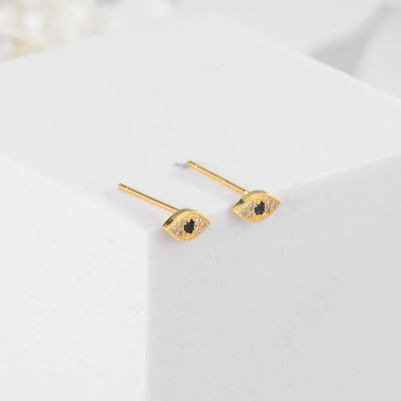 Boucles d'oreilles en argent bleu mauvais œil – ACHAIAH (visuel 2)