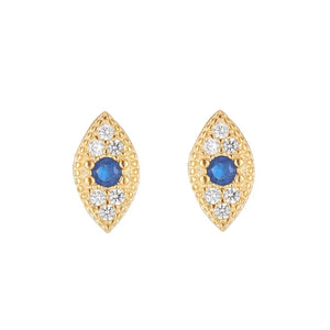Boucles d'oreilles en argent bleu mauvais œil