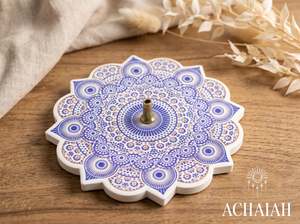 Brûleur en céramique Mandala bien-être spiritualité Boutique Achaiah
