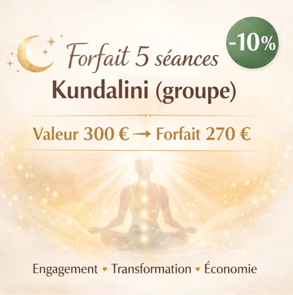 Séance Formule 5 séances en présentiel (groupe) en ligne bien-être ACHAIAH Boutique Achaiah