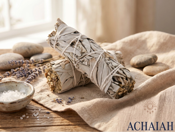 Encens sauge blanche encens purification méditation Boutique Achaiah