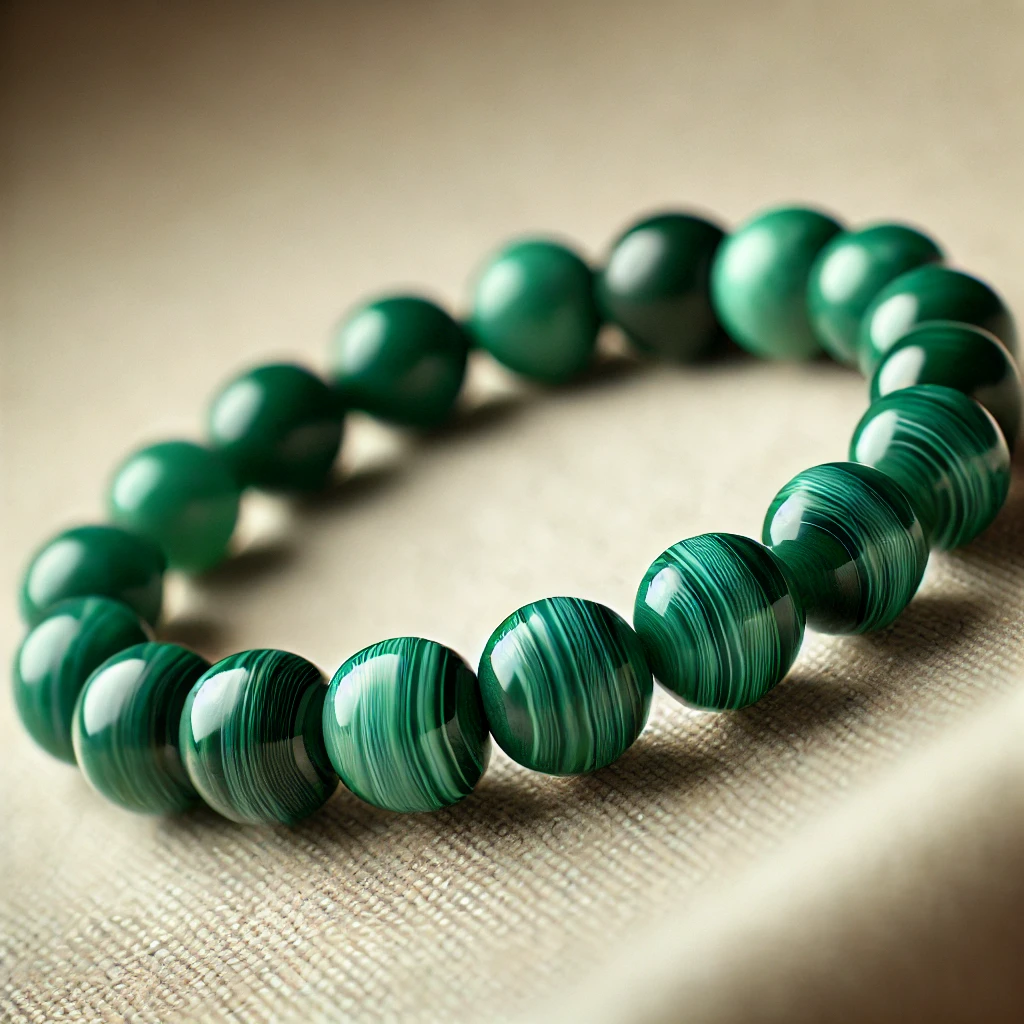Bracelet Malachite perles  pierre naturelle Boutique Achaiah