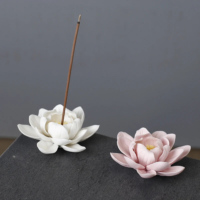 Porte-encens en céramique Lotus