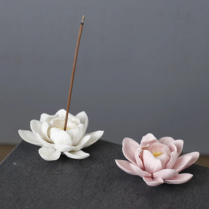 Porte-encens en céramique Lotus