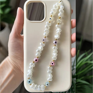Breloque de téléphone en perles mauvais œil
