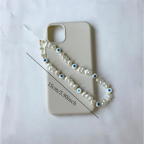 Breloque de téléphone en perles mauvais œil