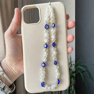 Breloque de téléphone en perles mauvais œil