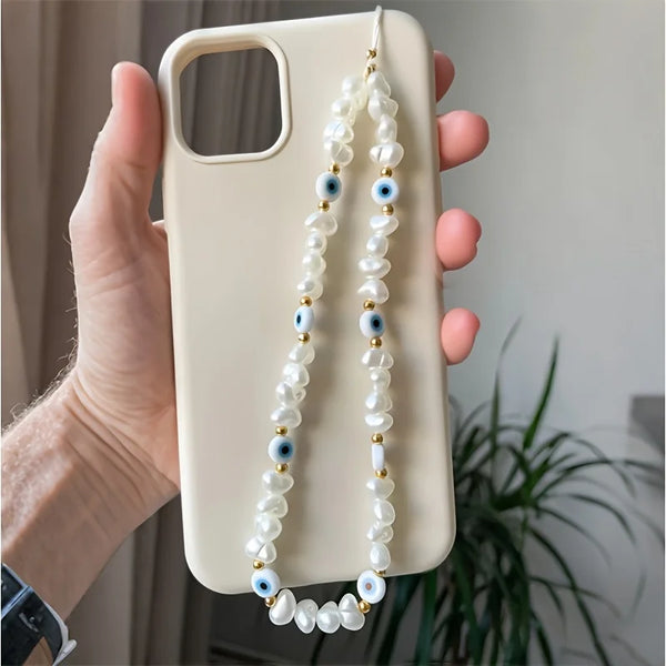 Breloque de téléphone en perles mauvais œil
