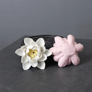 Porte-encens en céramique Lotus
