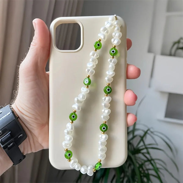 Breloque de téléphone en perles mauvais œil