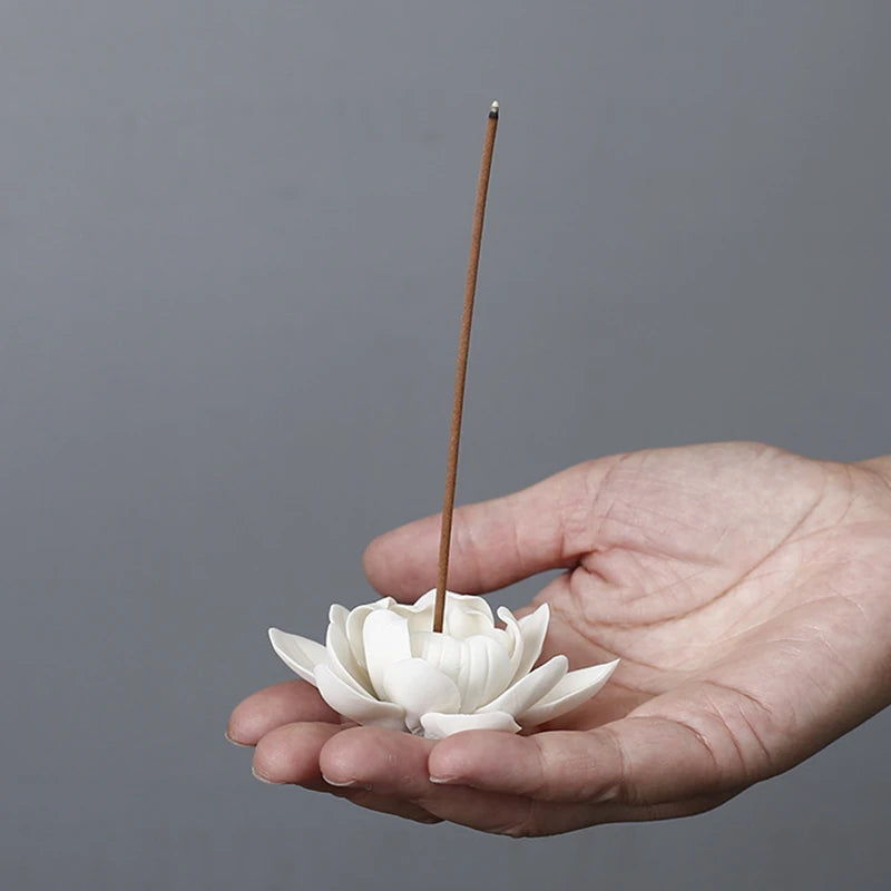 Porte-encens en céramique Lotus