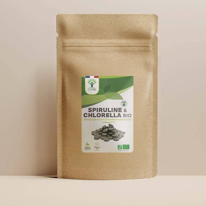Complément alimentaire Spiruline et Chlorella bio comprimés naturel bio Boutique Achaiah
