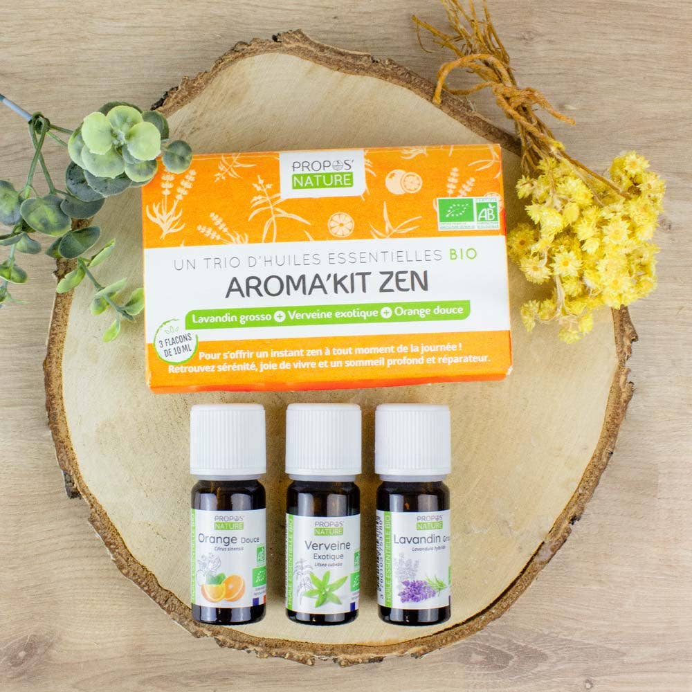 Complément alimentaire Aroma'kit Zen - 3 Huiles Essentielles Bio- 3x10ml naturel bio Boutique Achaiah