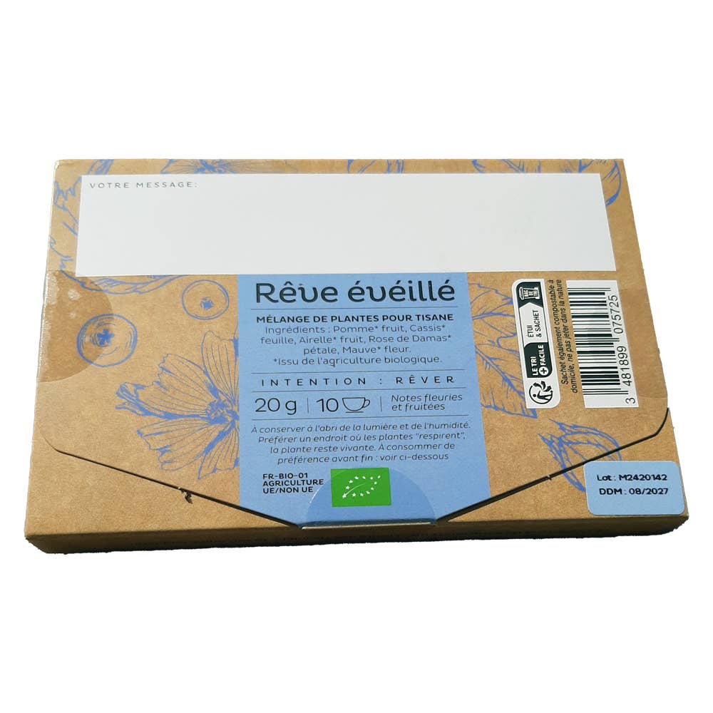 Complément plantes INFUSION BIO A POSTER REVE EVEILLE 20G phytothérapie naturel Boutique Achaiah