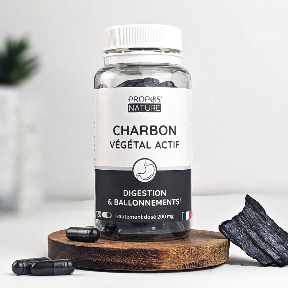 Charbon Végétal actif - 100% végétal - 200mg - 120 gélules